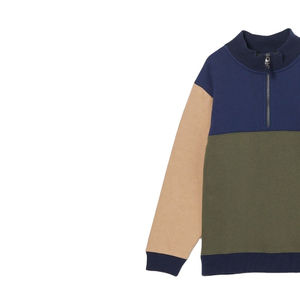 Nueva llegada 2025 personalizado hombres 100% algodón media cremallera superior sudaderas colorido sólido invierno tejido Digital liso teñido - Product Image 5