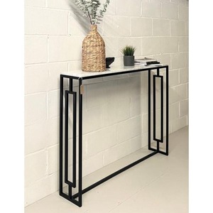 Table console chic en métal avec du métal idéal pour les boutiques de mode ou le concept de style de mobilier d'intérieur de salon moderne - Product Image 4