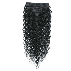 Extensions de cheveux à clipser 8 pouces Cheveux vierges cambodgiens Ondulation naturelle Lisse Yaki Noir de jais 1B - Product Image 1