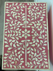 Mesa Consola Ajustable de Diseño Moderno con Incrustaciones de Hueso, Suministro Directo de Fábrica de la India, Decoración para Dormitorio y Sala de Estar - Product Image 4