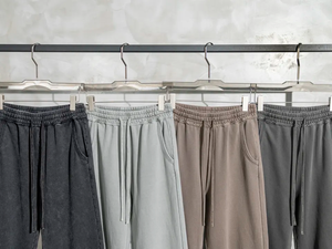 Fabricante Vintage Pantalones holgados Oversized Y2K Streetwear Heavyweight Hombres Pantalones de chándal para hombres - Product Image 3