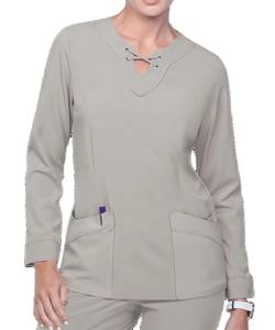 Tenue médicale pour femmes avec tissu respirant, coupe confortable, haut à manches courtes et pantalon assorti, conception OEM 2026 - Product Image 2