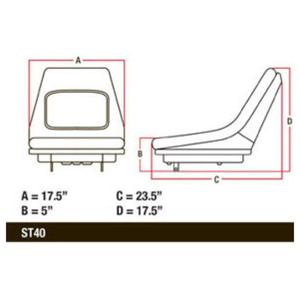 Asiento para tractor cortacésped compacto Gator Loader con bisagra - Product Image 4