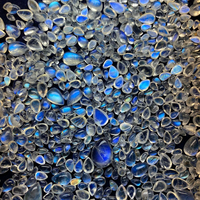 Pierre de lune naturelle arc-en-ciel de qualité supérieure, feu bleu, multi-formes et tailles, Cabochons de pierres précieuses calibrés, vente en gros, usine