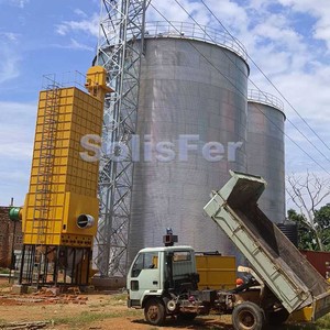 Nuevo silo de acero galvanizado SolisFer 10000Ton para almacenamiento de maíz y granos Certificado ISO 1 año de garantía Tolva/Fondo plano - Product Image 1