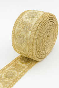 Tissu de dentelle en tissu bohème fait à la main de 9 mètres, broderie de luxe multicolore, finition de style romantique améliorée pour vêtements et sacs - Product Image 3