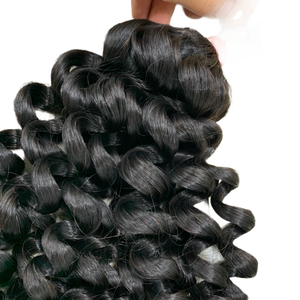 Extensiones de cabello alineado con cutícula de color natural vendedores al por mayor doble Super doble dibujado profundo rizado a granel cabello humano virgen - Product Image 3