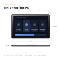 Panel Táctil HMI Android de 10.1 Pulgadas Personalizado, PoE, RS485, Sin Batería, Pantalla de Control Integrada para Máquina de Café, Casillero Inteligente, Kiosco