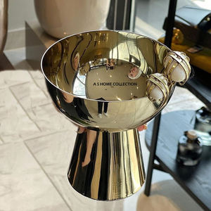 Cuenco para servir comida pulido dorado de acero inoxidable, cuenco para servir chocolate de diseño único para uso en restaurante doméstico - Product Image 1