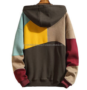 เสื้อฮู้ดดี้ผู้ชายแบบใหม่ล่าสุด กันลม ทรงโอเวอร์ไซส์  ลายสีพื้นแบบกำหนดเอง  ถักทอ  คุณสมบัติป้องกันการหดตัว - Product Image 3