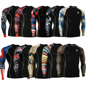 Venta directa de fábrica por encargo de peso ligero sólido blanco gris Color Rash Guard Venta caliente MMA Rush Guard Sportswear Rash Guards - Product Image 4