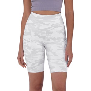 Shorts de sport pour femme, taille mi-haute, mi-longueur, en polyester, extensibles dans les 4 sens, respirants, personnalisables, pour yoga, cyclisme et gym - Product Image 4