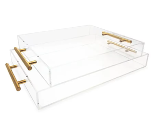 Plateau de service en acrylique de couleur personnalisée de conception régulière pour les collations plateau de service polyvalent pour la cuisine - Product Image 2