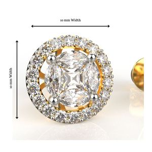 Avarta 18K ตุ้มหูเพชรทรงรีสีทองสวยงามต่างหูธรรมชาติสี D-VVA ใส - Product Image 2