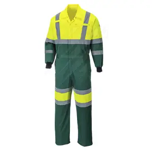 Großhandel Custom Polyester Baumwolle Sicherheit Arbeit Arbeits kleidung Fabrik Langarm Overall Uniform Kessel Anzug
