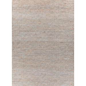 Tapis artisanal Abrash en laine et viscose, tissage plat, motif géométrique rectangulaire patchwork rouge-orange pour la maison et la chambre - Modèle - Product Image 1