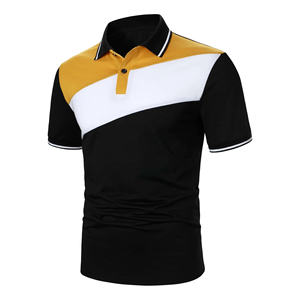 เสื้อโปโลระบายอากาศได้ดีสำหรับผู้ชายใส่สบายมีดีไซน์ลายทางปรับแต่งโลโก้ได้และลายทางสีพื้น - Product Image 2