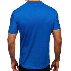 Hombres 100 Algodón Manga Corta Azul Bordado Personalizado Golf Rendimiento Polo Camisa - Product Image 5