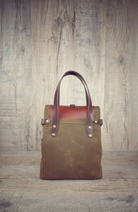 Lunch ciré avec poignées en cuir Sac à lunch imperméable LCLB-0024 - Product Image 3