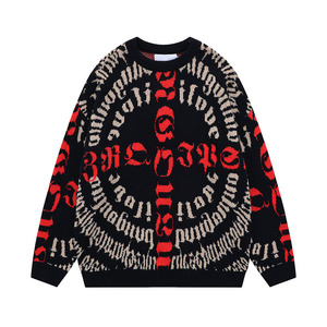 เสื้อสเวตเตอร์แบบสวมหัวแขนยาวคอกลมสำหรับผู้ชายเสื้อสเวตเตอร์ระบายอากาศได้ดีไซส์ใหญ่พิเศษออกแบบได้ตามต้องการ - Product Image 3