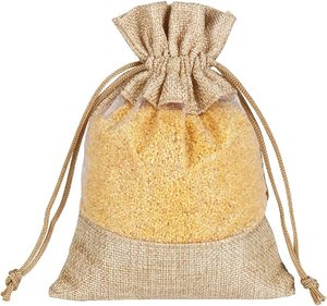 Petits sacs cadeaux sacs en toile de jute avec cordon de serrage sacs de jute réutilisables pour les faveurs de fête de mariage d'anniversaire, Halloween, OEM de Noël - Product Image 6
