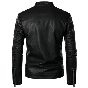 Veste en cuir de peau de vache de moto pour hommes de haute qualité fabriquée au Pakistan avec tissu en toile Style High Street - Product Image 3
