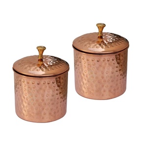 Handmade Decorative Metal <b>Canister</b> Jars Custom Design Metal <b>Canister</b> Sugar Pot Storage Copper <b>Canister</b> <b>Set</b> Kitchen Daily Use - Product Image 3