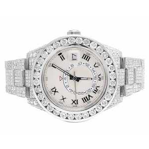 Ultra Luxury Men's Moissanite Diamond Iced Analog Roman Dial Reloj de pulsera Banda de acero inoxidable Relojes mecánicos de moda clásicos - Product Image 1