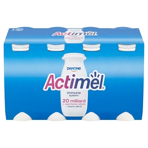 Bebida de yogur de fresa ACTIMEL 8X100G 20 mil millones de L. Botellas de chocolate Casei Yogurt Culturas Vitaminas B6 D Nutri-Score B - Product Image 2