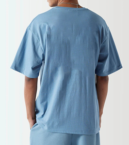 2025 nouveau arrivé 100% coton biologique goutte épaule couleur unie T-shirt pour hommes respirant Hip Hop Streetwear hommes T-shirt - Product Image 5