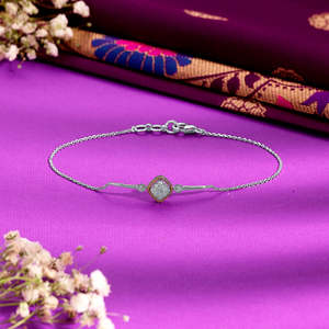 กำไลข้อมือแฟชั่นสำหรับผู้หญิง - กำไลทองคำและเพชรแบบยืดหยุ่น - Product Image 1