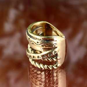 Bague de luxe en laiton, style bohème tribal pour femme, finition laiton antique, ethnique, large, multicouche, vente en gros/OEM/ODM - Product Image 6