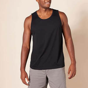 Camiseta para correr de poliéster 100% para hombre, camiseta sin mangas de tela de malla con logotipo personalizado con cuello redondo y camisetas sin mangas, método de tejido de punto - Product Image 3