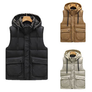 Chaleco con Capucha Unisex Informal de Invierno, de Algodón y Poliéster, con Cierre de Botones y Cremallera, Antipilling, Ropa Exterior, Logotipo Personalizado - Product Image 2