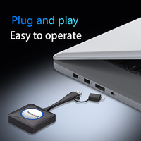 Récepteur miroir sans fil 1080P et émetteur USB-A/C 2 en 1 pour la coulée multi-appareils en un clic et le contrôle tactile