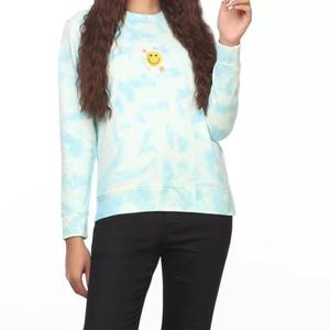 Sweat-shirt à col rond de haute qualité OEM pour femmes avec motif tie-dye, tissu tricoté en polyester/coton, style streetwear, hiver - Product Image 3