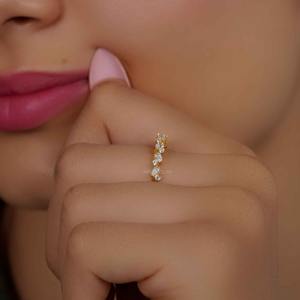 Tendencia IGI certificado VVS pera corte laboratorio cultivado diamante 14K oro sólido boda banda anillo fino moda lujo mujeres joyería regalos - Product Image 6