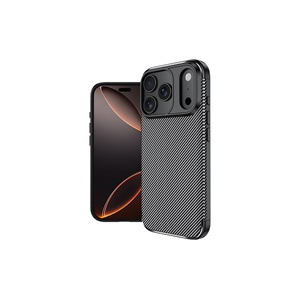 Coque de téléphone en silicone liquide souple de qualité supérieure Netzy SAFA Negro Series pour iPhone 17 Pro, protection arrière noire - Product Image 1