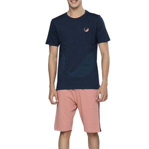 ชุดเสื้อยืดผ้าฝ้าย100% สำหรับทุกเพศชุดกางเกงขาสั้นคุณภาพสูงระบายอากาศได้ดีชุดใส่ลำลองฤดูร้อนไม่ซ้ำใครสไตล์เรียบง่ายกันลม - Product Image 1