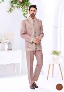 Traje Jodhpuri de Estilo Clásico para Novio, Diseño Real, Fabricante Mayorista en India, con Diseño y Patrón Elegantes - Product Image 2