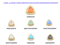 Pendentifs minimalistes en zircone cubique plaqué or, sertis clos, taille triligne, double attache, faits main, multi-gemmes 9MM, tiers
