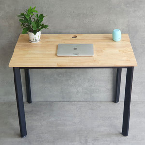 โต๊ะทำงานทรงรีสไตล์โมเดิร์นมินิมอล 100x60 ซม. ไม้ยางพาราขาเหล็ก HBOV001 - Product Image 5