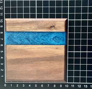 Juego de 5 posavasos de nogal elegantes de forma cuadrada con resina multicolor, perfectos para el hogar, Hotel, uso de mesa, accesorio, decoración de comedor - Product Image 5