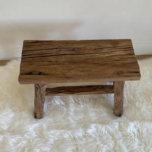 Taburete de Entrada Artesanal, Madera Rústica Reciclada, Banco de Asiento para Pasillo Estilo Granja, Mesa Auxiliar Estrecha, Madera Maciza Hecha a Mano - Product Image 2