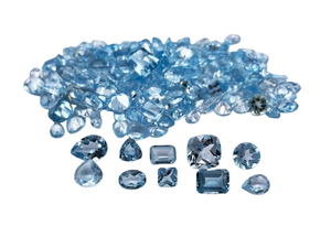 Lote de Piedras Preciosas Sueltas de Topacio Azul Cielo Natural, Corte Mixto, 5-12*16 MM, 50 CT, Topacio Azul Cielo para Joyería - Product Image 2