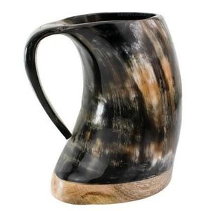 Rustique Viking Animal Religieux Écologique Fabriqué À La Main Ox Horn Tankard Tasse pour Boissons - Product Image 1