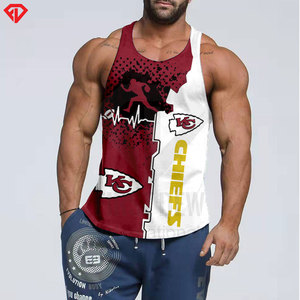 Vente en gros de débardeur de fitness pour hommes à manches personnalisées moins respirant vêtements de sport de gymnastique débardeur de fitness imprimé personnalisé - Product Image 2