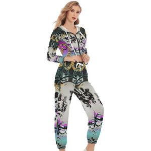 Nouveau survêtement de mode streetwear pour femmes, survêtement en coton imprimé personnalisé, hip hop, vêtements de plein air, ensemble de jogging élégant pour femmes - Product Image 2