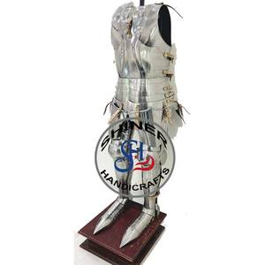 Traje de armadura de medio cuerpo de acero medieval ~ Traje de armadura alemán medieval ~ Traje de cuerpo completo del siglo XV Armadura de caballero Acero de calibre 18 - Product Image 1