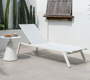 Chaise longue pliable imperméable moderne pour l'extérieur, mobilier <span class=keywords><strong>de</strong></span> terrasse en métal portable, piscine <span class=keywords><strong>de</strong></span> villa pour bronzer. - Product Image 6